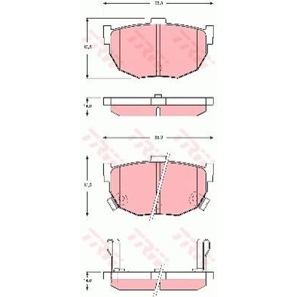 TRW GDB3368 Fren Balatası Arka Coupe 02- Elantra 00- / Cerato 04- / Maxıma 88-94 