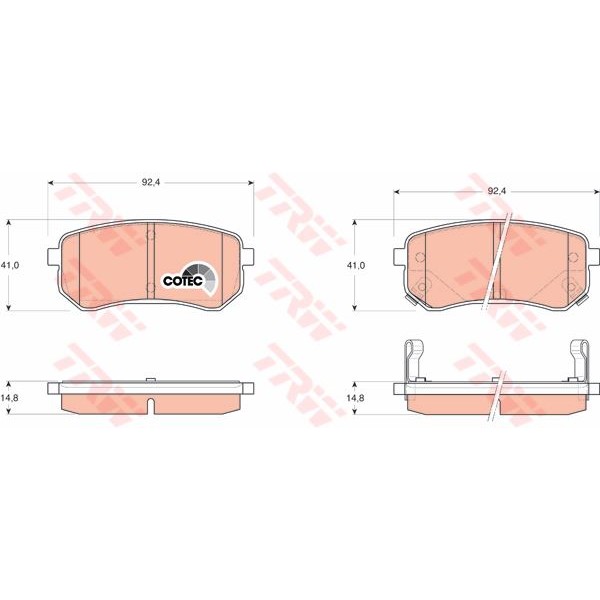 TRW GDB3370 Fren Balatası Arka İ10 08- / Picanto 04-