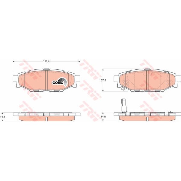 TRW GDB3373 Fren Balatası Arka Forester 08-12 Impreza 08-12 Legacy 03-11 Outback 03- Xv 12-