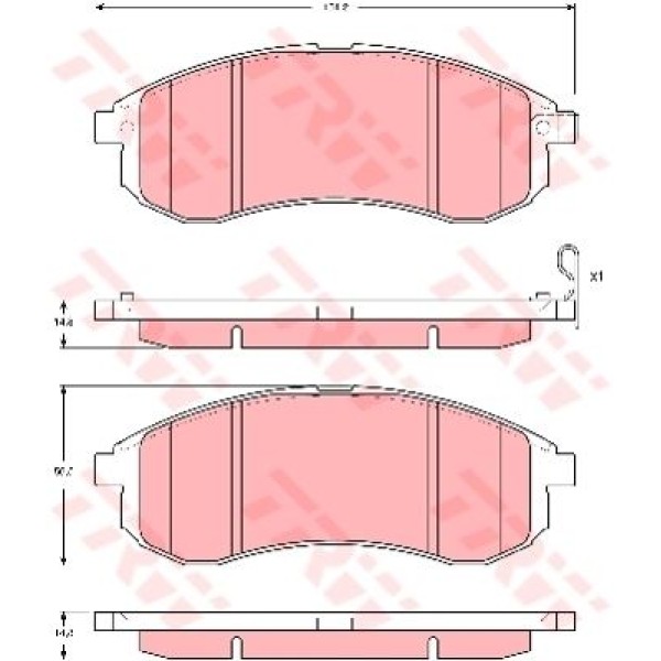 TRW GDB3380 Fren Balatası Ön L200 01-07 4Wd