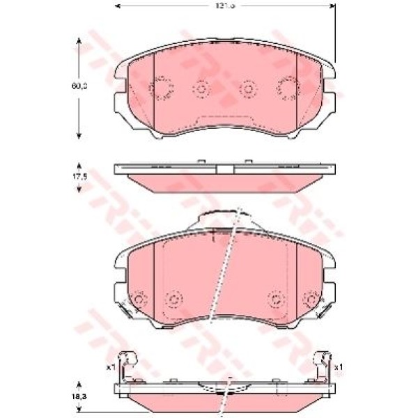TRW GDB3386 Fren Balatası Ön Coupe 02- Sonata 04- Elantra 00- Tucson 04- / Magentıs Soul 09- Sportag