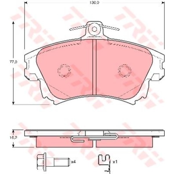 TRW GDB3389 Fren Balatası Ön Carisma 95-09 1.6 Colt 04- 1.5 / S40 95-