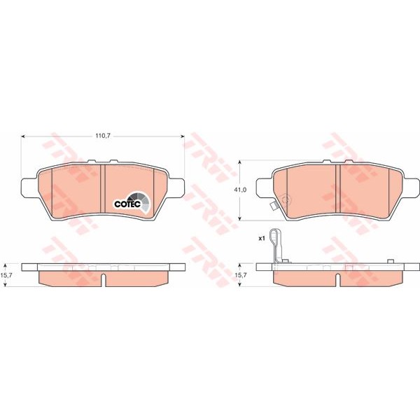 TRW GDB3405 Fren Balatası Arka Navara 05- Np300 Pathfınder 05-11 