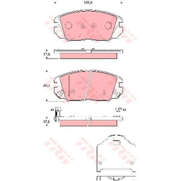 TRW GDB3409 Fren Balatası Ön Sonata 05- Tucson 04- Grandeur 06-11 / Magentıs Opırus 03- Sportage 04-