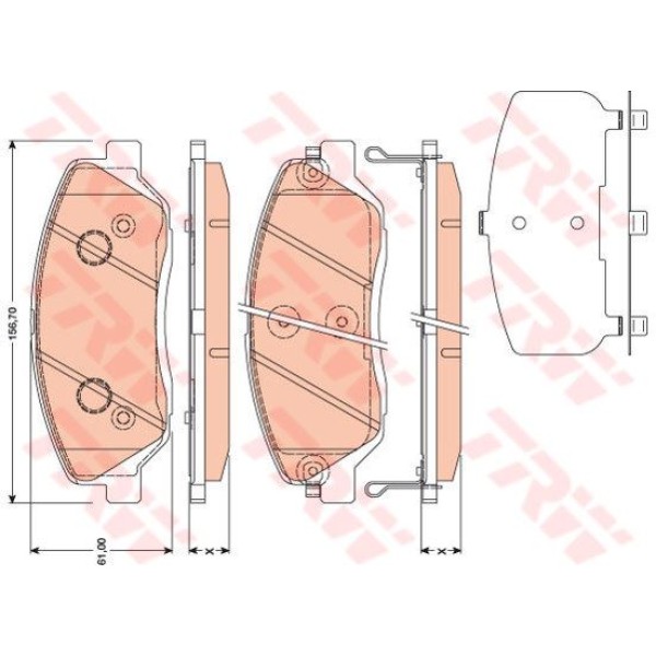 TRW GDB3418 Fren Balatası Ön Corolla 07-12 Auris 07-12 1.4 D4D