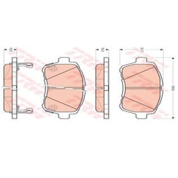 TRW GDB3437 Fren Balatası Ön Fiesta VI 08- / Mazda 2 07- / Justy 07- / Materıa 06- Sırıon 04- / Swif 