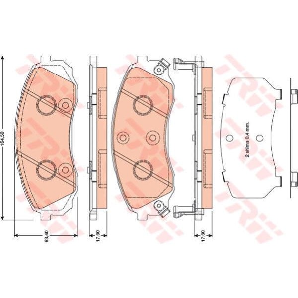 TRW GDB3448 Fren Balatası Ön Starex H1 08- / Carnival 06- 