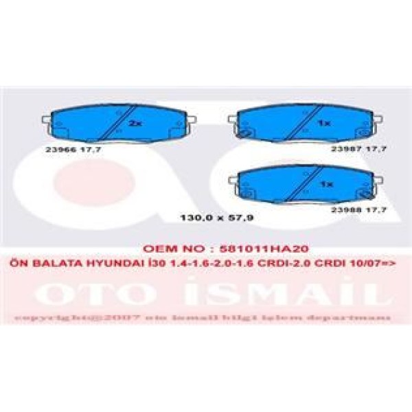 TRW GDB3450 Fren Balatası Ön LandCruiser 98- Hı-Lux 09-12 / Pajero 07-12 