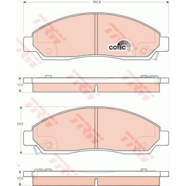 TRW GDB3466 Fren Balatası Ön D-Max 02-07 