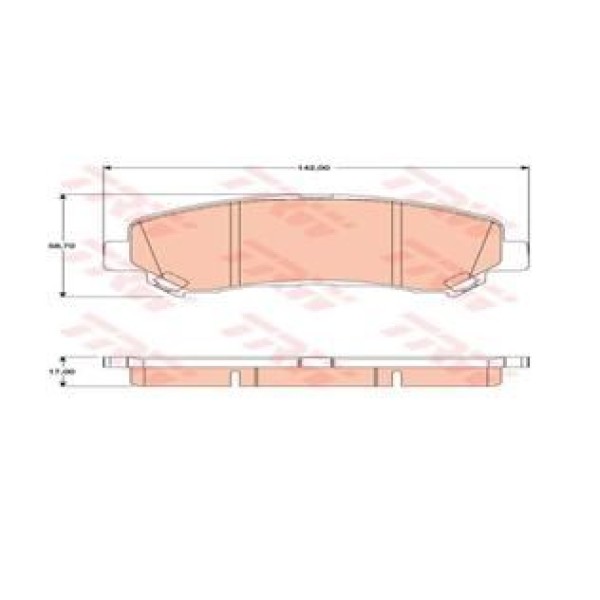 TRW GDB3467 Fren Balatası Ön Koleos 08- / Qashqai 07-12 X-Traıl 07-13 