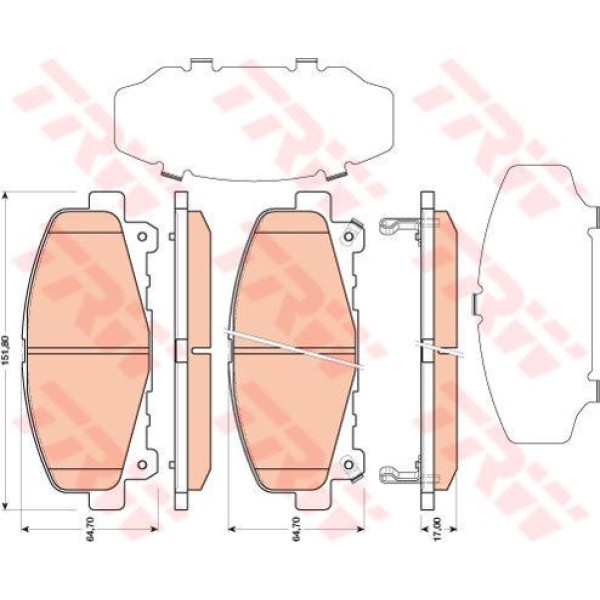 TRW GDB3477 Fren Balatası Ön Accord 08-15