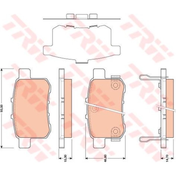 TRW GDB3482 Fren Balatası Arka Accord 08- 