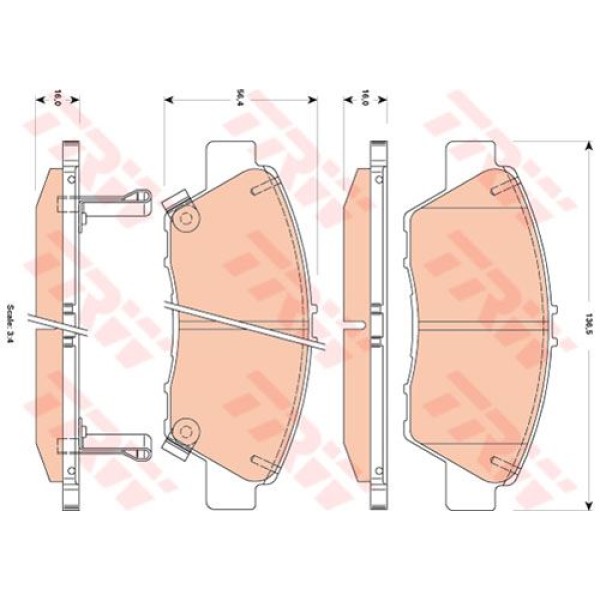 TRW GDB3493 Fren Balatası Ön Cr-Z 10- Insıght 09- Jazz 09-12