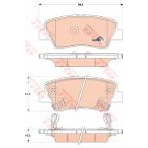 TRW GDB3494 Fren Balatası Arka Accent Blue 12- Sonata 05- İ10 13- İ30 12- İ40 11- Elantra 11-15 Tucs 