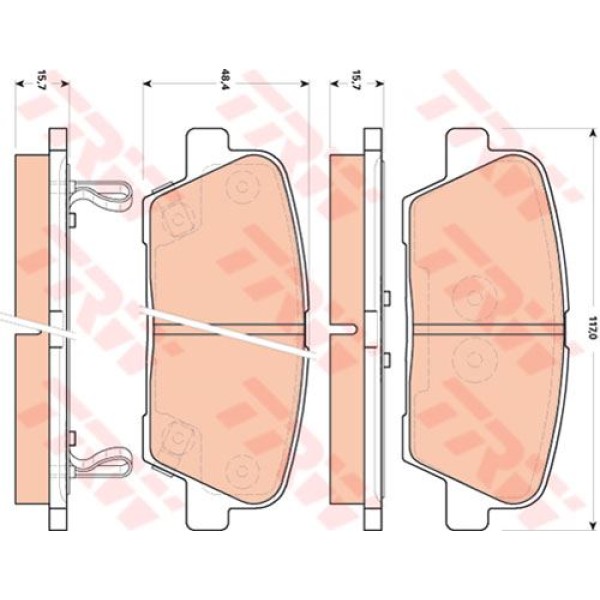 TRW GDB3499 Fren Balatası Arka Santafe 09- Equus 09- Genesıs 08- / Sorento 10- 