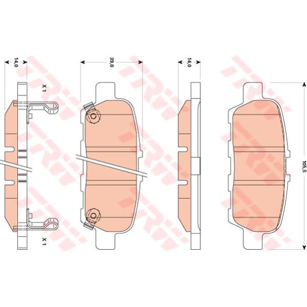 TRW GDB3508 Fren Balatası Arka Juke 10- Leaf Pulsar 14- 
