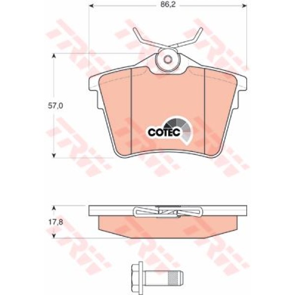 TRW GDB3532 Fren Balatası Ön Hı-Lux Vigo 10- 4Wd 