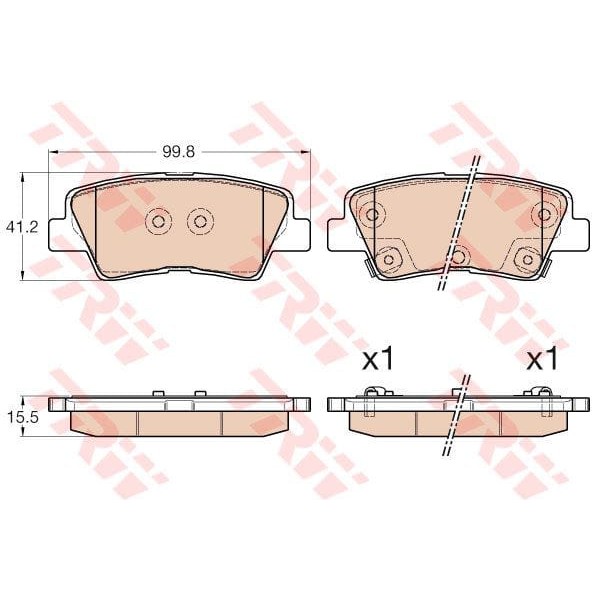 TRW GDB3537 Fren Balatası Arka İ30 12- / Ceed 12- / Auris 12- 