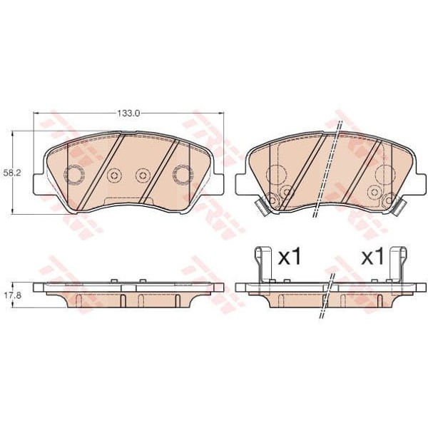 TRW GDB3548 Fren Balatası Ön Accent Blue 12- / Rio III 11-