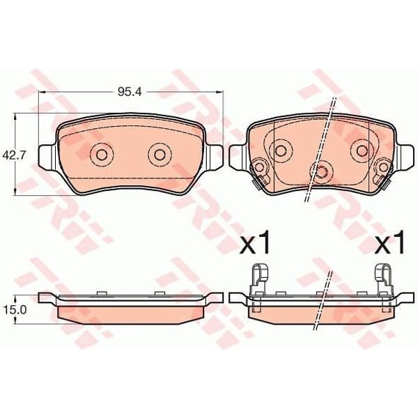 TRW GDB3585 Fren Balatası Arka Astra G 98- Astra H 04- Corsa C 00- Combo 00- Zafira B 05- Zafira A 9