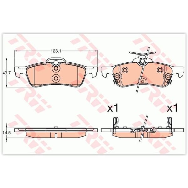 TRW GDB3588 Fren Balatası Arka Civic Ix 12-