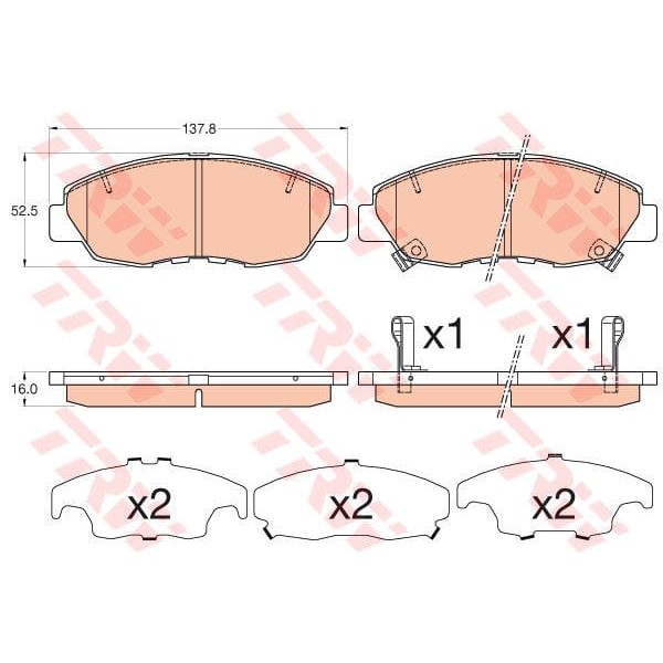 TRW GDB3609 Fren Balatası Ön Civic Ix 12-
