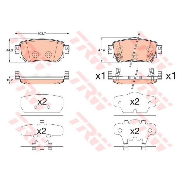 TRW GDB3617 Fren Balatası Arka Kadjar 15- / Qashqai 13- X-Traıl 14-