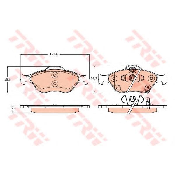 TRW GDB3625 Fren Balatası Ön Yaris 06-11 Fransa Montaj / Charade 11- 