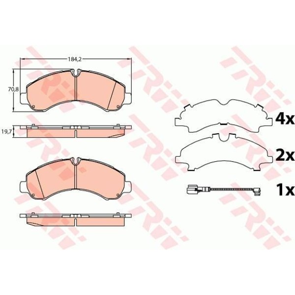 TRW GDB3645 Disk Fren Balatası Ön Canter Fb7-Fb8-Fe7-Fe8 7.Generation 2005-2010