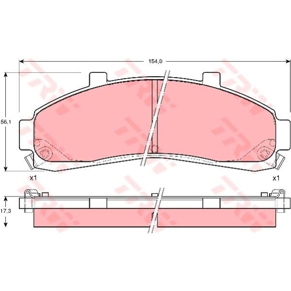 TRW GDB4010 Fren Balatası Ön Explorer II 95- / Mazda B 84-