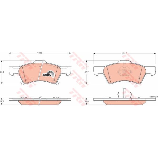 TRW GDB4129 Fren Balatası Ön Voyager 00-08 / Caravan 00-07 
