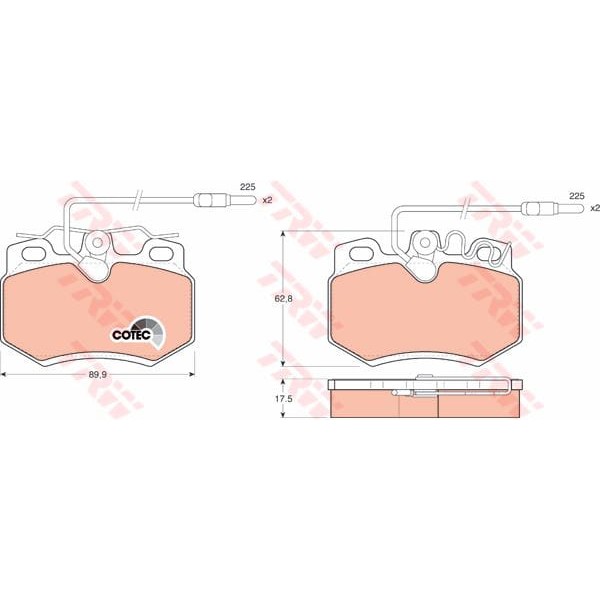 TRW GDB446 Fren Balatası Ön 407 04- Coupe 2.0 HDI / Ax 91-96 1.4 Gtı C15 84- Vısa 78- 1.6 Gtı 1.7D