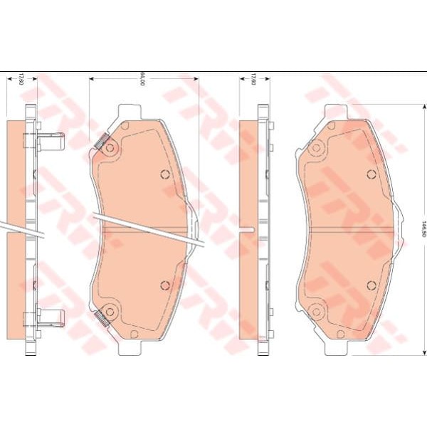 TRW GDB4605 Fren Balatası Ön Freemont 11- / Cherokee 01- Wrangler 07- / Voyager IV 08- / Caravan IV