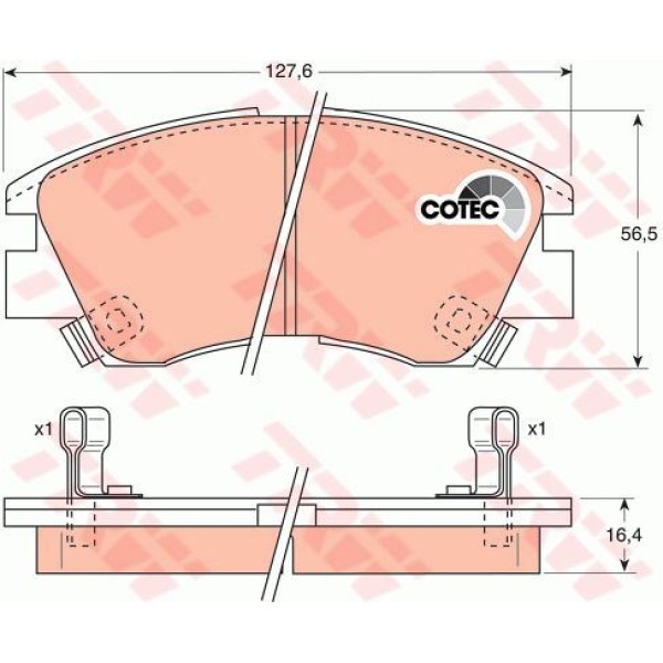 TRW GDB729 Fren Balatası Ön L200 L300 90-08 Pajero 82-91 