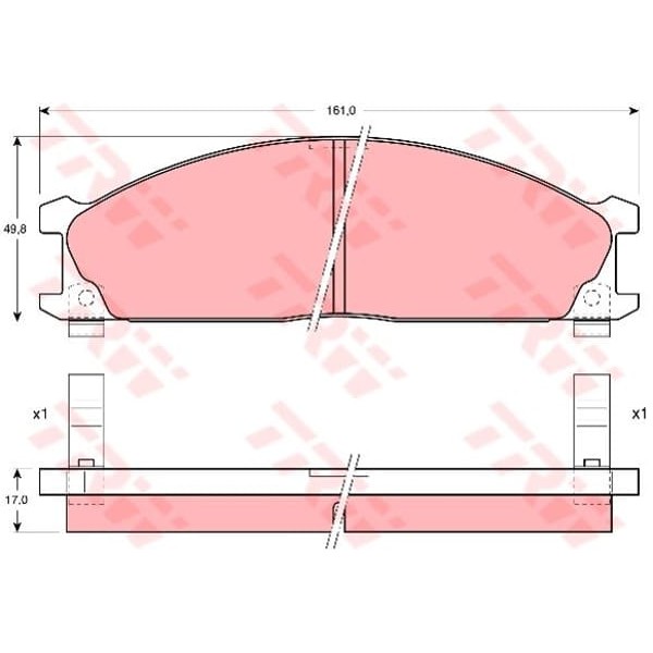 TRW GDB766 Fren Balatası Ön Pathfınder 86-04 Pıck-Up D22 98-02 Td25