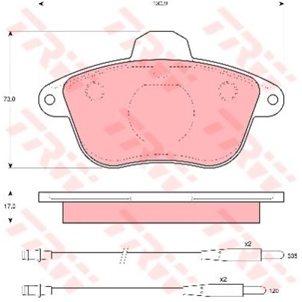 TRW GDB796 Fren Balatası Ön 605 89-