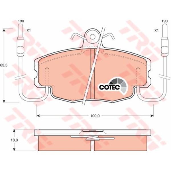 TRW GDB807 Fren Balatası Ön Fişli Renault 9 Em R11 R18 R19 CLIO I CLIO Symbol Megane I Twingo / Sand 