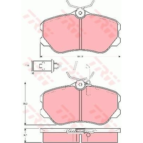 TRW GDB864 Fren Balatası Ön 110Mm Kablolu Alfa 164 2.0 87-98 Tamir Takım Kit 
