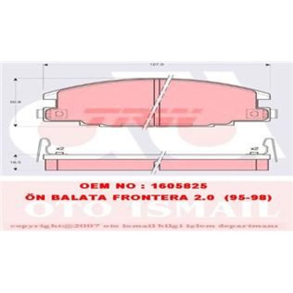 TRW GDB870 Fren Balatası Ön Frontera A 92-98 Campo 91- / Campo 83-90 Trooper 84-91