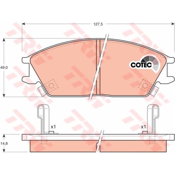 TRW GDB893 Fren Balatası Ön Accent 95-06 Mılenyum Admire Excel 90-95 Pony 85- Getz 02-10 S Coupe Lan