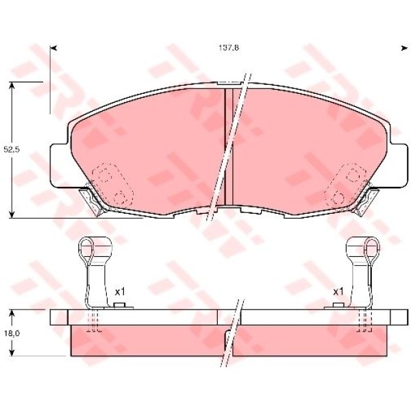 TRW GDB894 Fren Balatası Ön Accord 90- Cr-V 95- 