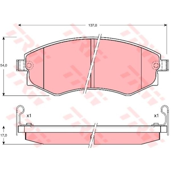 TRW GDB895 Fren Balatası Ön Coupe 96- Sonata Elantra 00- Lantra 95- Lantra 90- Matrıx 01- / Magentıs 
