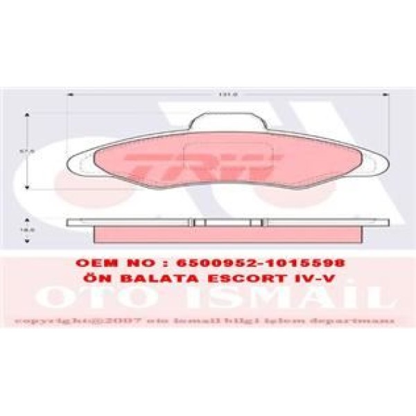 TRW GDB897 Fren Balatası Ön Escort V 90- Escort Vıı 95- Orion III 90- 
