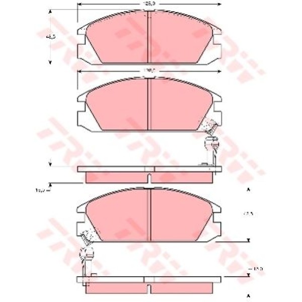 TRW GDB925 Fren Balatası Ön Civic 87-91 Accord 85-89 Crx 87-91 Prelude 2.0 12V Prelude 86-