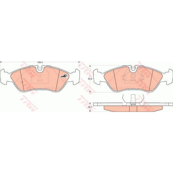 TRW GDB951 Fren Balatası Ön Fıssız Astra F 91- Vectra A 88- Omega 86- Kadett E 84- / Espero 95-99 Es