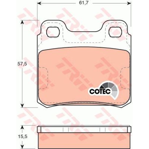 TRW GDB952 Fren Balatası Arka Astra F 91- Vectra A 88- Kadett E 84- Calıbra 90- / 900 II 93-98