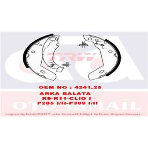 TRW GS8158 Kampana Balata CLIO I / 205 83- 309 180X42