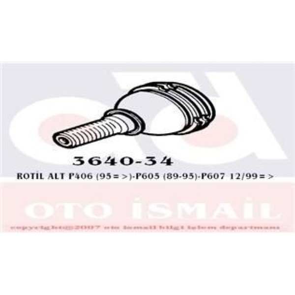 TRW JBJ125 Rotil 406 95- 605 94- 607 00- / Xm 89- Xantıa 92- C5 92- 