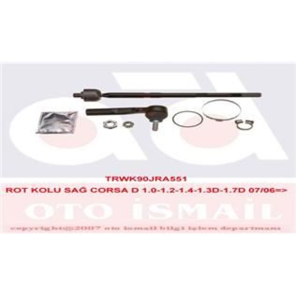 TRW JRA551 Rot Mili Sağ Grande Punto 06- / Mıto 08- / Corsa D 06- Komple Rot Rotbaslı