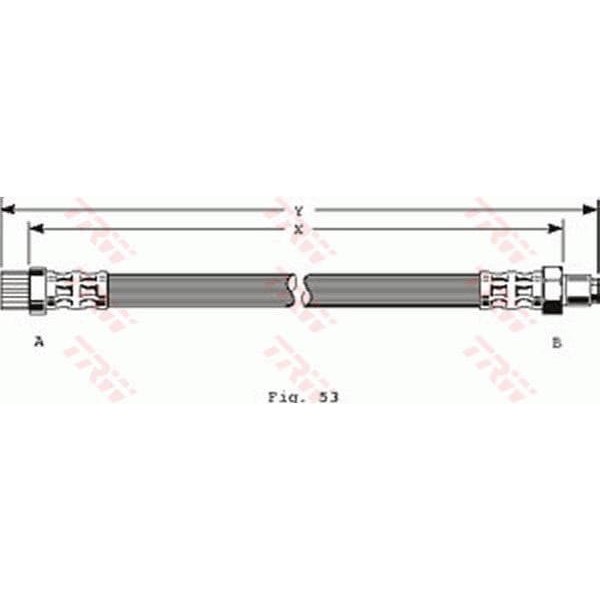 TRW PHA270 Fren Hortumu Ön Sağ Sol R21 CLIO Kısa 268Mm 